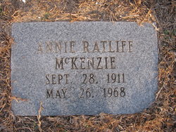 Annie B <I>Ratliff</I> McKinzie 