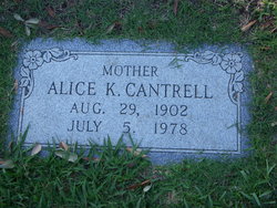 Alice Cynthia <I>Keeling</I> Cantrell 