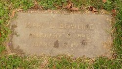 Mrs Mary L. <I>Grove</I> Bowling 