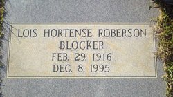 Lois Hortense <I>Roberson</I> Blocker 