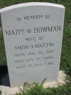 Mary W. <I>Bowman</I> Martin 