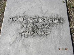 Sarah Mattie <I>Hawkins</I> Olliff 