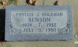 Phyllis J <I>Holeman</I> Benson 