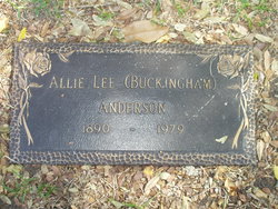 Allie Lee <I>Buckingham</I> Anderson 