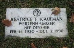 Beatrice F. Kaufman <I>Deysher</I> Weidenhammer 