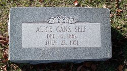 Alice <I>Gans</I> Self 