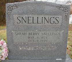 Sarah Elizabeth <I>Berry</I> Snellings 