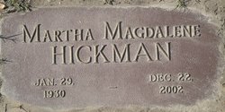 Martha Magdalene <I>Etheridge</I> Hickman 
