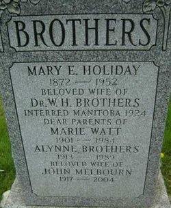 Mary Elizabeth “Minnie” <I>Holiday</I> Brothers 