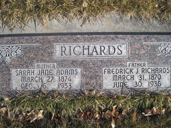 Sarah Jane <I>Adams</I> Richards 