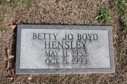 Betty Jo <I>Boyd</I> Hensley 