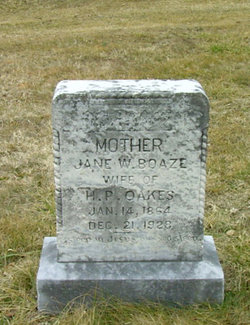 Jane W <I>Boaze</I> Oakes 