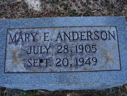 Mary Elizabeth <I>Hall</I> Anderson 