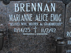 Marianne Alice <I>Emig</I> Brennan 
