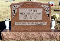 Alice “Topeseup” <I>Parker</I> Purdy 