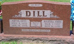 Martha Ann <I>Pinkley</I> Dill 