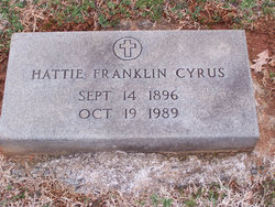 Hattie Lou <I>Franklin</I> Cyrus 