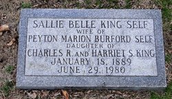 Sallie Belle <I>King</I> Self 