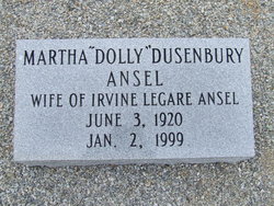 Martha Helen “Dolly” <I>Dusenbury</I> Ansel 