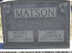 Mary Lutitia <I>Roberts</I> Matson 