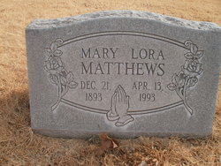 Mary Lora <I>Whiteley</I> Matthews 
