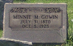 Minnie M <I>Bivins</I> Gowin 
