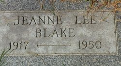 Jessie Jeanne “Jeanne” <I>Lee</I> Blake 