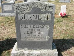 Sarah Elizabeth “Sallie” <I>Mason</I> Burnett 