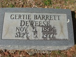Gertrude Ethel “Gertie” <I>Barrett</I> DeWeese 