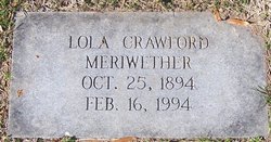 Lola <I>Crawford</I> Meriwether 