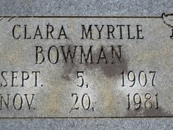 Clara Myrtle <I>Hodges</I> Bowman 
