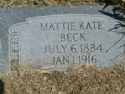 Martha Kate “Mattie” <I>Crabtree</I> Beck 