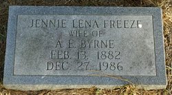 Jennie Lena <I>Freeze</I> Byrne 