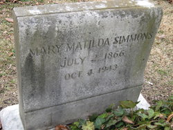 Mary Matilda <I>Sammons</I> Simmons 