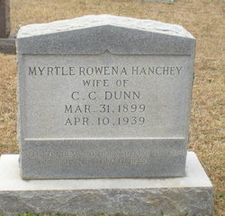 Myrtle Rowena <I>Hanchey</I> Dunn 