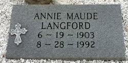 Annie Maude <I>Adams</I> Langford 