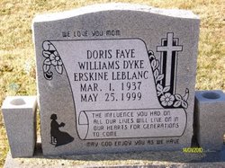 Doris Faye <I>Williams</I> Dyke Erskine Leblanc 