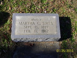 Martha Josephine “Mattie” <I>Causey</I> Sikes 