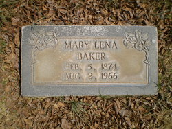 Mary Lena <I>Hunter</I> Baker 