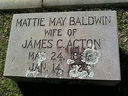 Martha May “Mattie” <I>Baldwin</I> Acton 