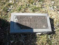 Frances Virginia <I>Starritt</I> Brown 