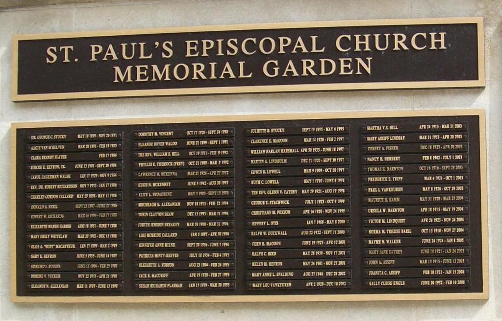 Saint Pauls Episcopal Church Memorial Garden