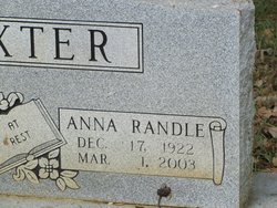 Anna Lou <I>Randle</I> Baxter 
