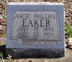 Ancie <I>Gaines</I> Phillips Eaker 