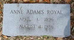 Anne <I>Adams</I> Royal 