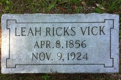 Leah Jane <I>Ricks</I> Vick 