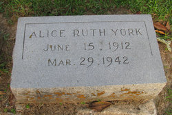 Alice Ruth <I>Johnston</I> York 