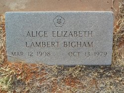 Alice Elizabeth <I>Lambert</I> Bigham 