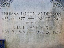 Lillie Jane <I>Fox</I> Anderson 