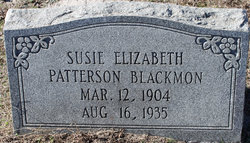 Susie Elizabeth <I>Patterson</I> Blackmon 